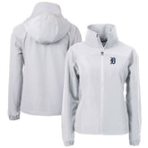 Detroit Tigers Cutter & Buck Women's Charter Eco Recycled Full-Zip Jacket Gray