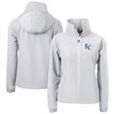 Kansas City Royals Cutter & Buck Women's Charter Eco Recycled Full-Zip Jacket Gray