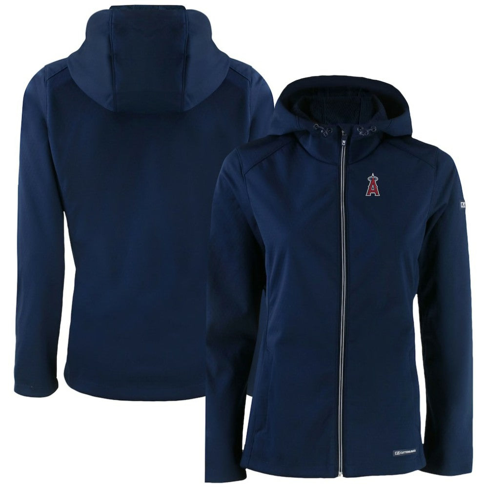 Los Angeles Angels Cutter & Buck Women's Evoke Eco Softshell Recycled Full-Zip Jacket Navy