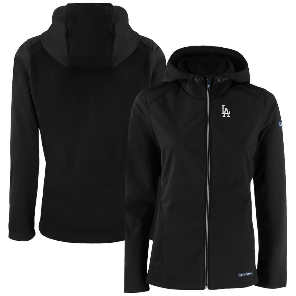 Los Angeles Dodgers Cutter & Buck Women's Evoke Eco Softshell Recycled Full-Zip Jacket Black