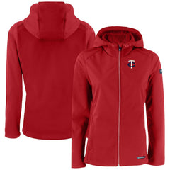 Minnesota Twins Cutter & Buck Women's Evoke Eco Softshell Recycled Full-Zip Jacket Red