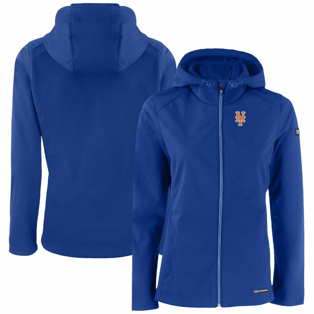 New York Mets Cutter & Buck Women's Evoke Eco Softshell Recycled Full-Zip Jacket Royal