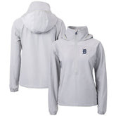 Detroit Tigers Cutter & Buck Women's Charter Eco Recycled Half-Zip Anorak Jacket Gray