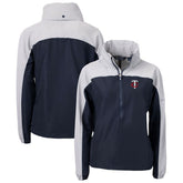 Minnesota Twins Cutter & Buck Women's Charter Eco Recycled Half-Zip Anorak Jacket Navy