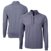 Chicago Cubs Cutter & Buck Big & Tall Adapt Eco Knit Stretch Recycled Quarter-Zip Pullover Top Heather Navy