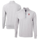 Philadelphia Phillies Cutter & Buck Big & Tall Adapt Eco Knit Stretch Recycled Quarter-Zip Pullover Top Heather Gray