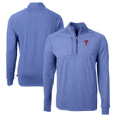 Philadelphia Phillies Cutter & Buck Big & Tall Adapt Eco Knit Stretch Recycled Quarter-Zip Pullover Top Heather Royal