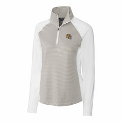 San Francisco 49ers Cutter & Buck Women's Helmet Logo DryTec Forge Tonal Stripe Stretch Half-Zip Top - White for sale