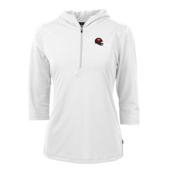 Washington Commanders Cutter & Buck Women's Helmet Logo DryTec Virtue Eco Pique Recycled Half-Zip Pullover Hoodie - White online