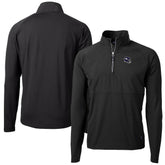 Minnesota Vikings Cutter & Buck Helmet Adapt Eco Knit Hybrid Recycled Quarter-Zip Pullover Top - Black cheap