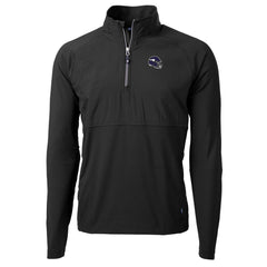 Minnesota Vikings Cutter & Buck Helmet Adapt Eco Knit Hybrid Recycled Quarter-Zip Pullover Top - Black cheap