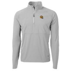 Green Bay Packers Cutter & Buck Helmet Adapt Eco Knit Hybrid Recycled Quarter-Zip Pullover Top - Silver outlet