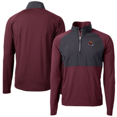 Washington Commanders Cutter & Buck Helmet Adapt Eco Knit Hybrid Recycled Quarter-Zip Pullover Top - Burgundy on sale