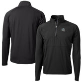 Carolina Panthers Cutter & Buck Helmet Adapt Eco Knit Hybrid Recycled Quarter-Zip Pullover Top - Black outlet