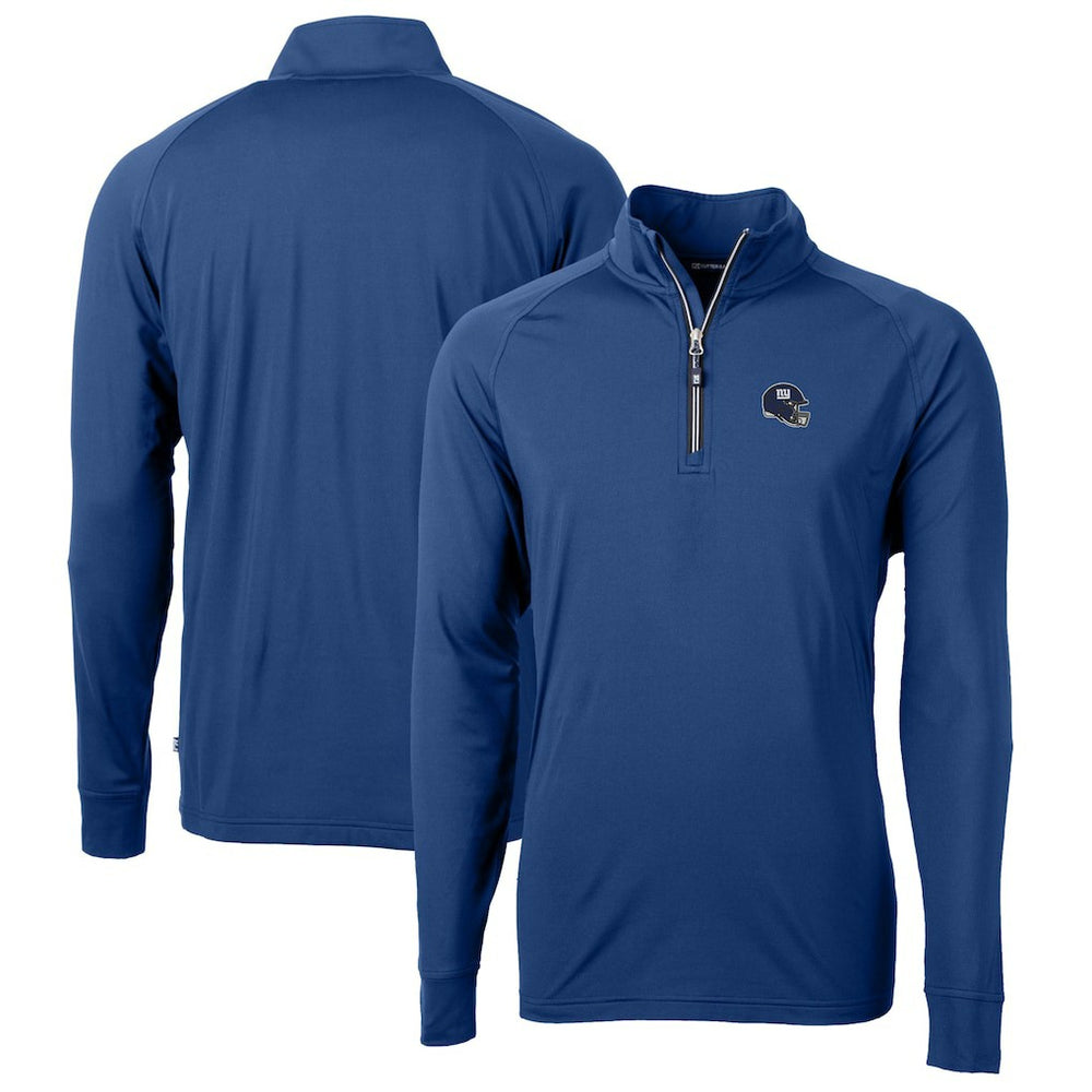 New York Giants Cutter & Buck Helmet Adapt Eco Knit Stretch Recycled Quarter-Zip Pullover Top - Royal online