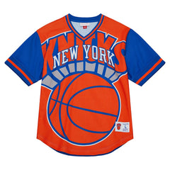 New York Knicks Jumbotron 3.0 Mesh V-Neck T-Shirt - Orange shop