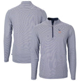 Los Angeles Dodgers Cutter & Buck Americana Logo Big & Tall Virtue Eco Pique Recycled Quarter-Zip Pullover Top Navy