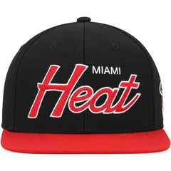 Miami Heat Hardwood Classics MVP Team Script 2.0 Snapback Hat - Black outlet