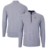 Philadelphia Phillies Cutter & Buck Americana Logo Virtue Eco Pique Stripe Recycled Quarter-Zip Pullover Top Navy