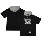 Las Vegas Raiders Postgame Short Sleeve Hoodie - Black cheap