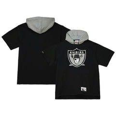 Las Vegas Raiders Postgame Short Sleeve Hoodie - Black cheap
