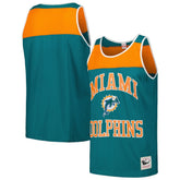 Miami Dolphins Gridiron Classics Heritage Colorblock Tank Top - Teal/Orange cheap