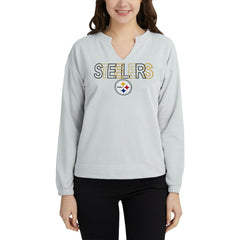 Pittsburgh Steelers Concepts Sport Women's Sunray Notch Neck Long Sleeve Top - Gray on sale