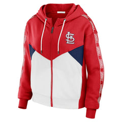St. Louis Cardinals WEAR by Erin Andrews Women's Color Block Full-Zip Hoodie Red/White