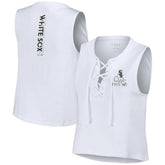 Chicago White Sox WEAR by Erin Andrews Women's Lace-Up Tank Top White