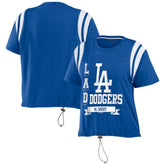 Los Angeles Dodgers WEAR by Erin Andrews Women's Cinched Colorblock T-Shirt Royal