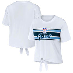 Minnesota Twins WEAR by Erin Andrews Women's Front Tie T-Shirt White