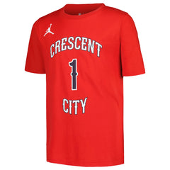 Zion Williamson New Orleans Pelicans Jordan Brand Youth Name & Number Statement T-Shirt - Red cheap