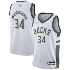 Giannis Antetokounmpo Milwaukee Bucks Youth Swingman Jersey - Association Edition - White discount