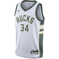 Giannis Antetokounmpo Milwaukee Bucks Youth Swingman Jersey - Association Edition - White discount