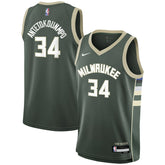 Giannis Antetokounmpo Milwaukee Bucks Youth Swingman Jersey - Icon Edition - Hunter Green discount