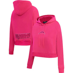 Los Angeles Chargers Pro Standard Women's Triple Pink Cropped Pullover Hoodie sale