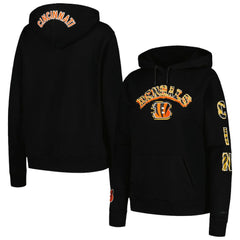 Cincinnati Bengals Pro Standard Women's Animal Print Fleece Pullover Hoodie - Black on sale