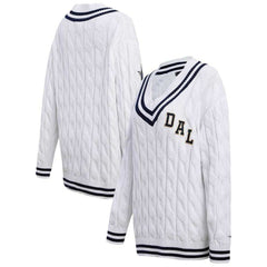 Dallas Cowboys Pro Standard Women's Prep V-Neck Pullover Sweater - White discount