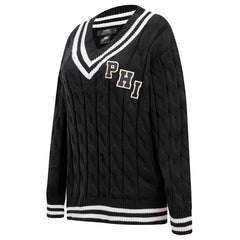 Philadelphia Eagles Pro Standard Women's Prep V-Neck Pullover Sweater - Black outlet