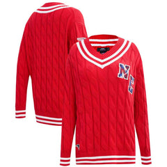 New England Patriots Pro Standard Women's Prep V-Neck Pullover Sweater - Red sale
