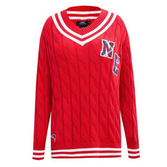New England Patriots Pro Standard Women's Prep V-Neck Pullover Sweater - Red sale
