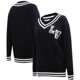 Las Vegas Raiders Pro Standard Women's Prep V-Neck Pullover Sweater - Black outlet