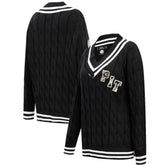 Pittsburgh Steelers Pro Standard Women's Prep V-Neck Pullover Sweater - Black for sale
