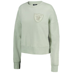 Las Vegas Raiders Pro Standard Women's Oversized Cropped Neutral Pullover Sweatshirt - Light Green online