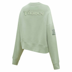 Minnesota Vikings Pro Standard Women's Oversized Cropped Neutral Pullover Sweatshirt - Light Green cheap