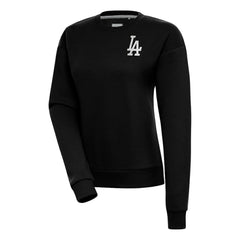 Los Angeles Dodgers Antigua Women's Brushed Metallic Victory Pullover Sweatshirt Black