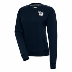 Cleveland Guardians Antigua Women's Brushed Metallic Victory Pullover Sweatshirt Navy