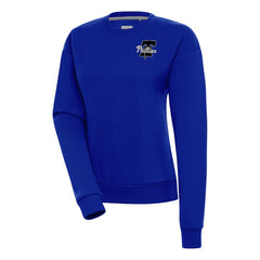 Philadelphia Phillies Antigua Women's Brushed Metallic Victory Pullover Sweatshirt Royal