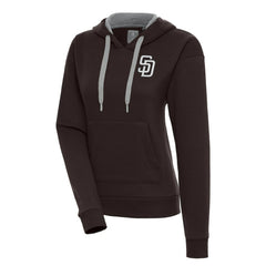 San Diego Padres Antigua Women's Brushed Metallic Victory Pullover Hoodie Brown