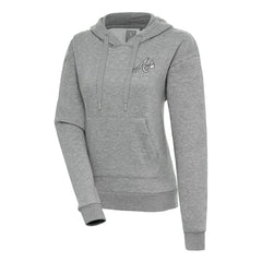 Atlanta Braves Antigua Women's Brushed Metallic Victory Pullover Hoodie Heather Gray